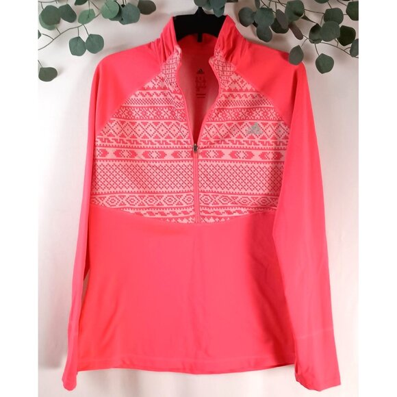 adidas Tops - Adidas Women's Neon Climawarm 3/4 Zip Pullover with Thumbholes size XL